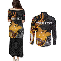 Personalised Papua New Guinea Couples Matching Puletasi and Long Sleeve Button Shirt Happy 50th Independence Anniversary LT05 - Polynesian Pride