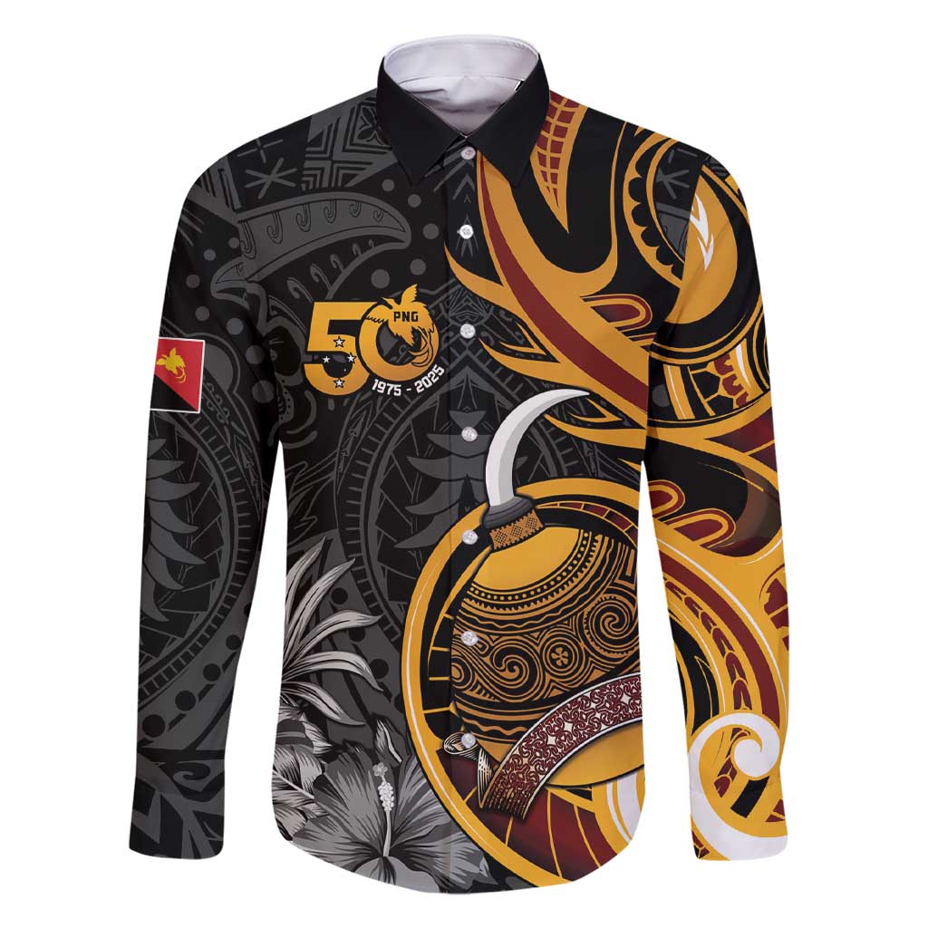 Personalised Papua New Guinea Family Matching Short Sleeve Bodycon Dress and Hawaiian Shirt Happy 50th Independence Anniversary - Polynesian Pride