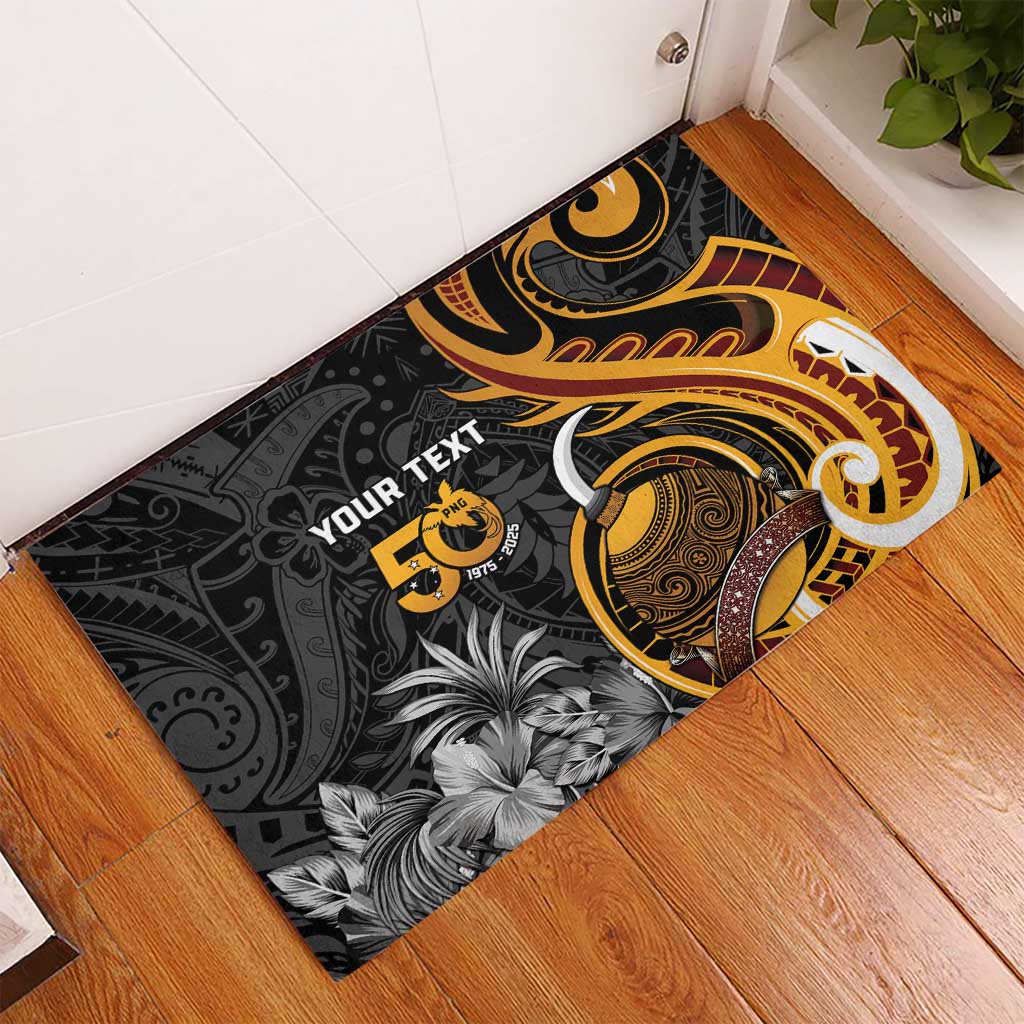 Personalised Papua New Guinea Rubber Doormat Happy 50th Independence Anniversary LT05 - Polynesian Pride