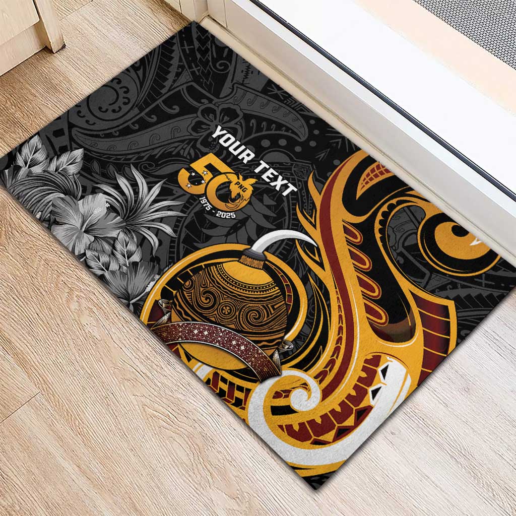 Personalised Papua New Guinea Rubber Doormat Happy 50th Independence Anniversary LT05 - Polynesian Pride