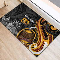 Personalised Papua New Guinea Rubber Doormat Happy 50th Independence Anniversary LT05 - Polynesian Pride