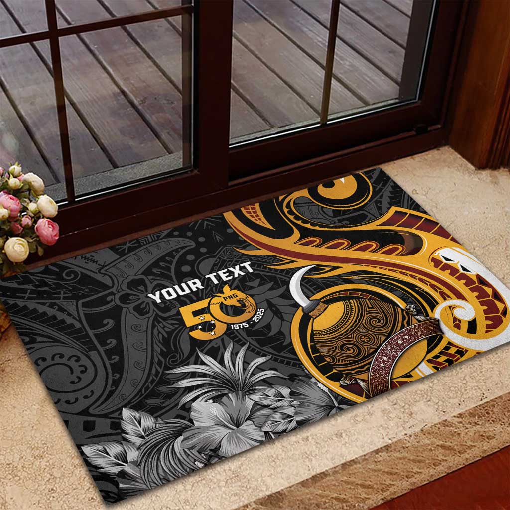 Personalised Papua New Guinea Rubber Doormat Happy 50th Independence Anniversary LT05 - Polynesian Pride