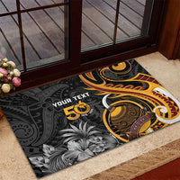 Personalised Papua New Guinea Rubber Doormat Happy 50th Independence Anniversary LT05 - Polynesian Pride