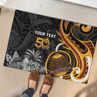 Personalised Papua New Guinea Rubber Doormat Happy 50th Independence Anniversary LT05 - Polynesian Pride