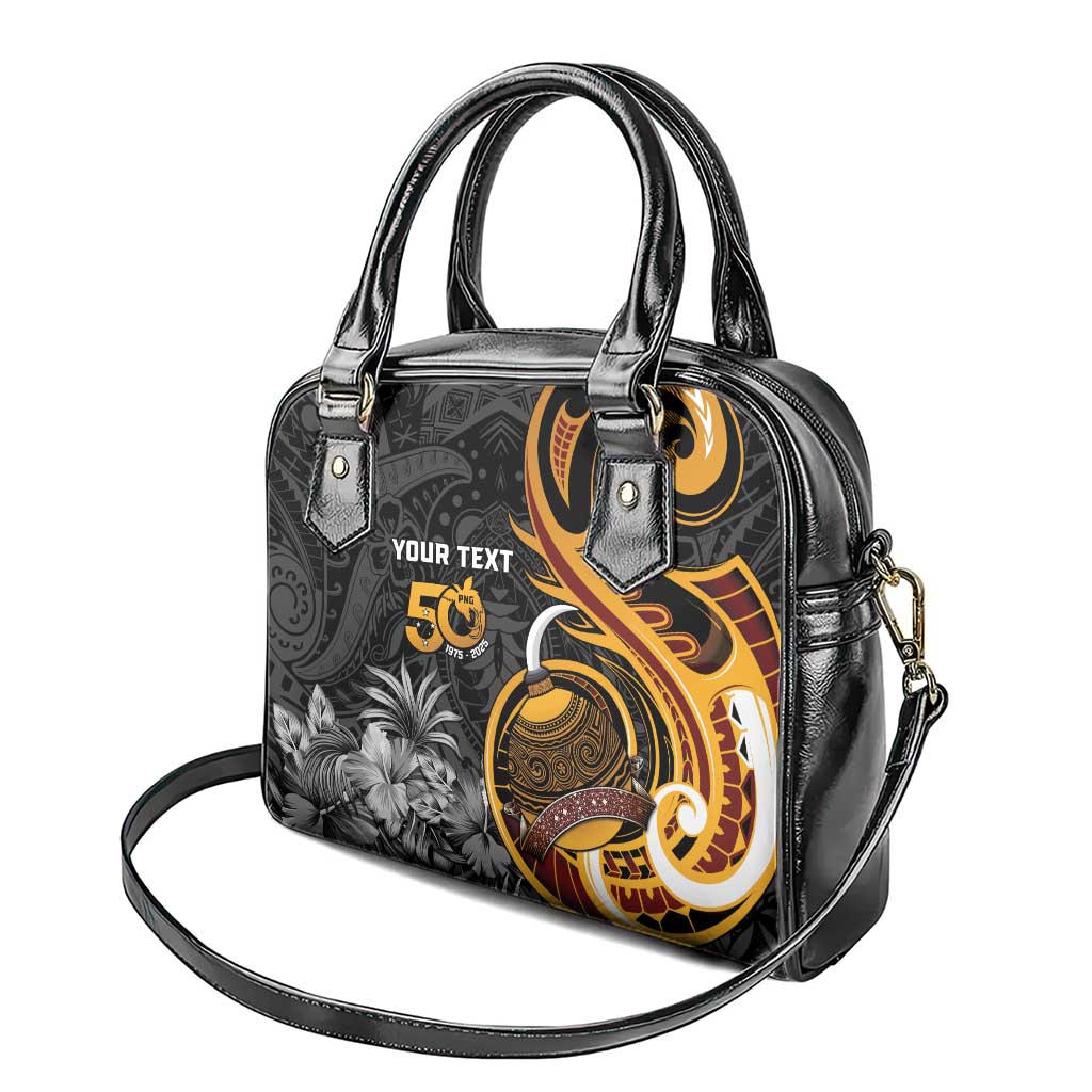 Personalised Papua New Guinea Shoulder Handbag Happy 50th Independence Anniversary - Polynesian Pride