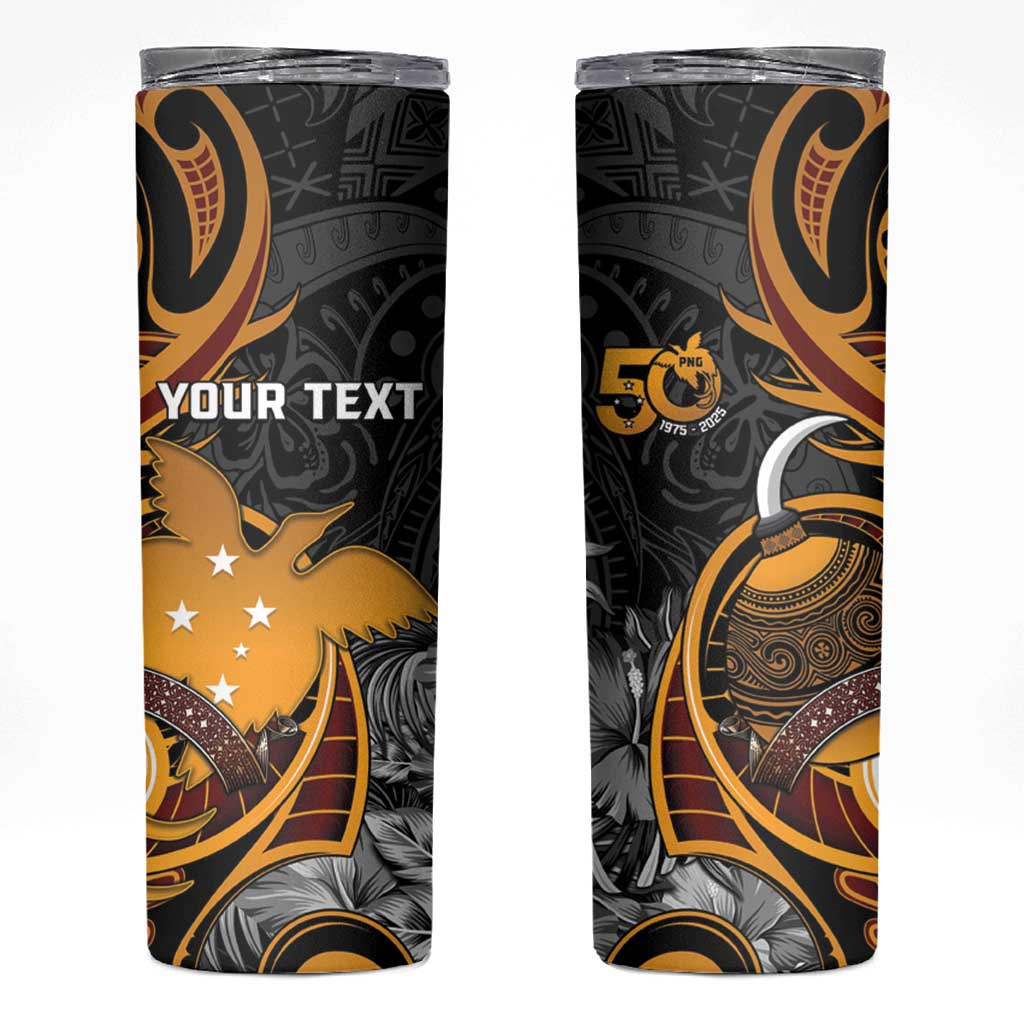 Personalised Papua New Guinea Skinny Tumbler Happy 50th Independence Anniversary - Polynesian Pride