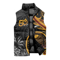 Papua New Guinea Sleeveless Puffer Jacket Happy 50th Independence Anniversary - Polynesian Pride