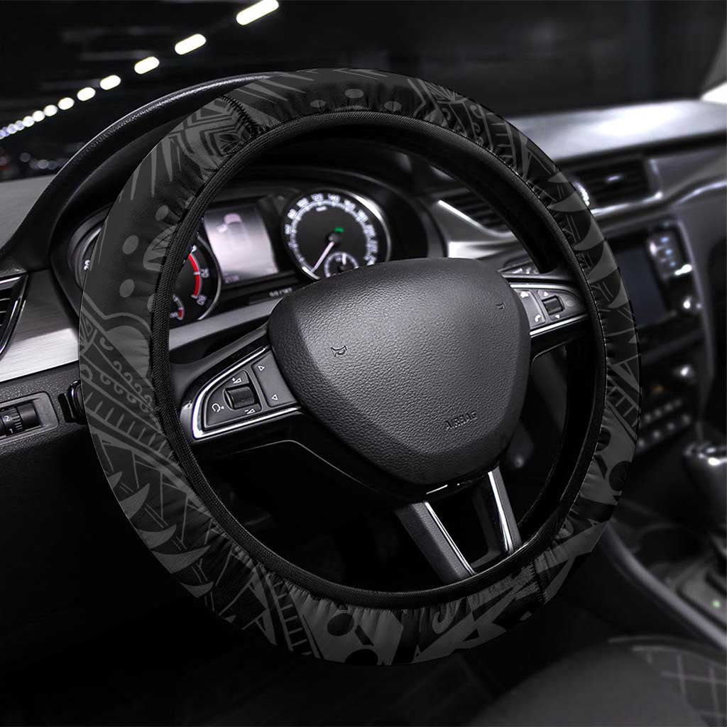 Papua New Guinea Steering Wheel Cover Happy 50th Independence Anniversary LT05 Universal Fit Black - Polynesian Pride