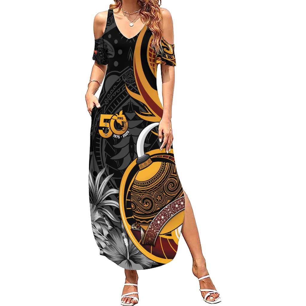 Personalised Papua New Guinea Summer Maxi Dress Happy 50th Independence Anniversary - Polynesian Pride