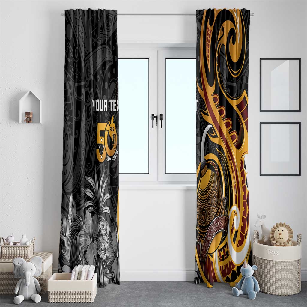 Personalised Papua New Guinea Window Curtain Happy 50th Independence Anniversary - Polynesian Pride