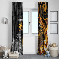 Personalised Papua New Guinea Window Curtain Happy 50th Independence Anniversary - Polynesian Pride