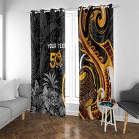 Personalised Papua New Guinea Window Curtain Happy 50th Independence Anniversary - Polynesian Pride