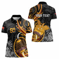 Personalised Papua New Guinea Women Polo Shirt Happy 50th Independence Anniversary - Polynesian Pride