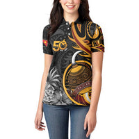 Personalised Papua New Guinea Women Polo Shirt Happy 50th Independence Anniversary - Polynesian Pride