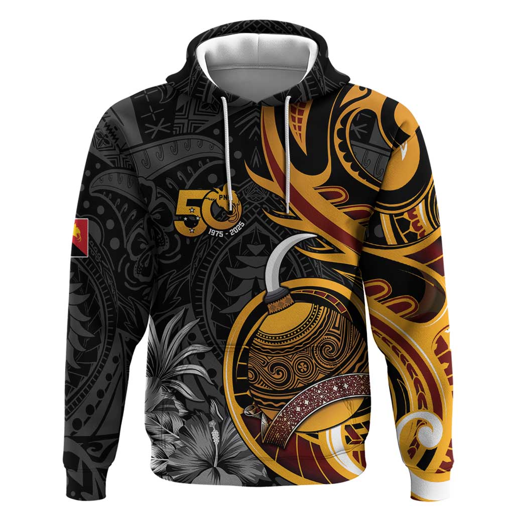 Personalised Papua New Guinea Zip Hoodie Happy 50th Independence Anniversary - Polynesian Pride