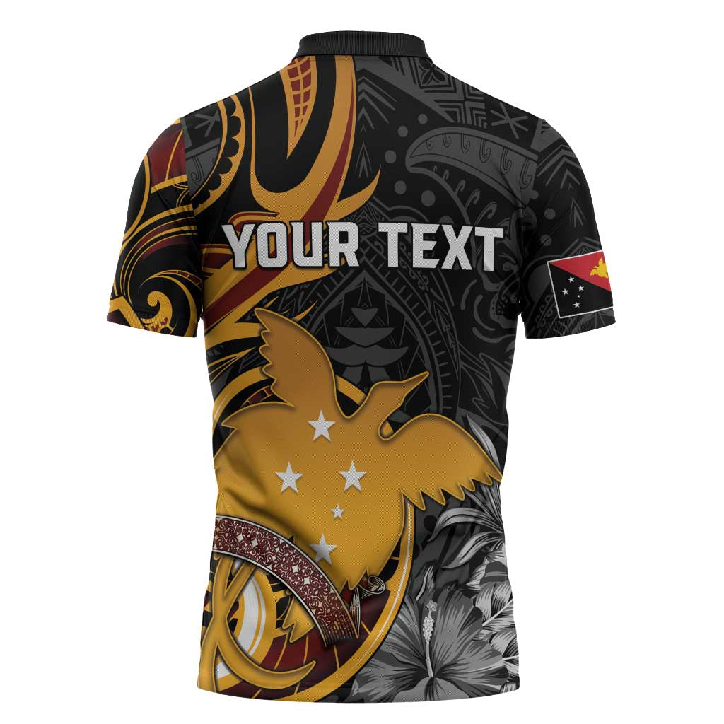 Papua New Guinea Zipper Polo Shirt Happy 50th Independence Anniversary - Polynesian Pride