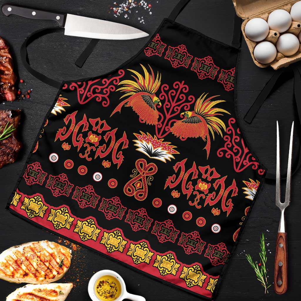 Papua Batik Motif Apron Papua Spirit Black Version LT05 Black - Polynesian Pride