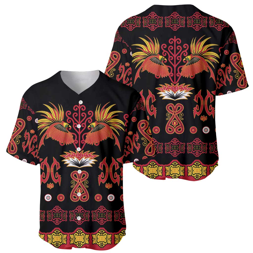 Papua Batik Motif Baseball Jersey Papua Spirit Black Version - Polynesian Pride