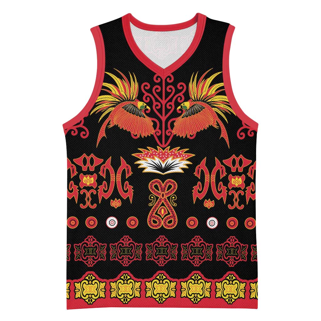 Papua Batik Motif Basketball Jersey Papua Spirit Black Version LT05 Unisex Black - Polynesian Pride