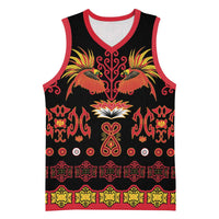 Papua Batik Motif Basketball Jersey Papua Spirit Black Version LT05 Unisex Black - Polynesian Pride