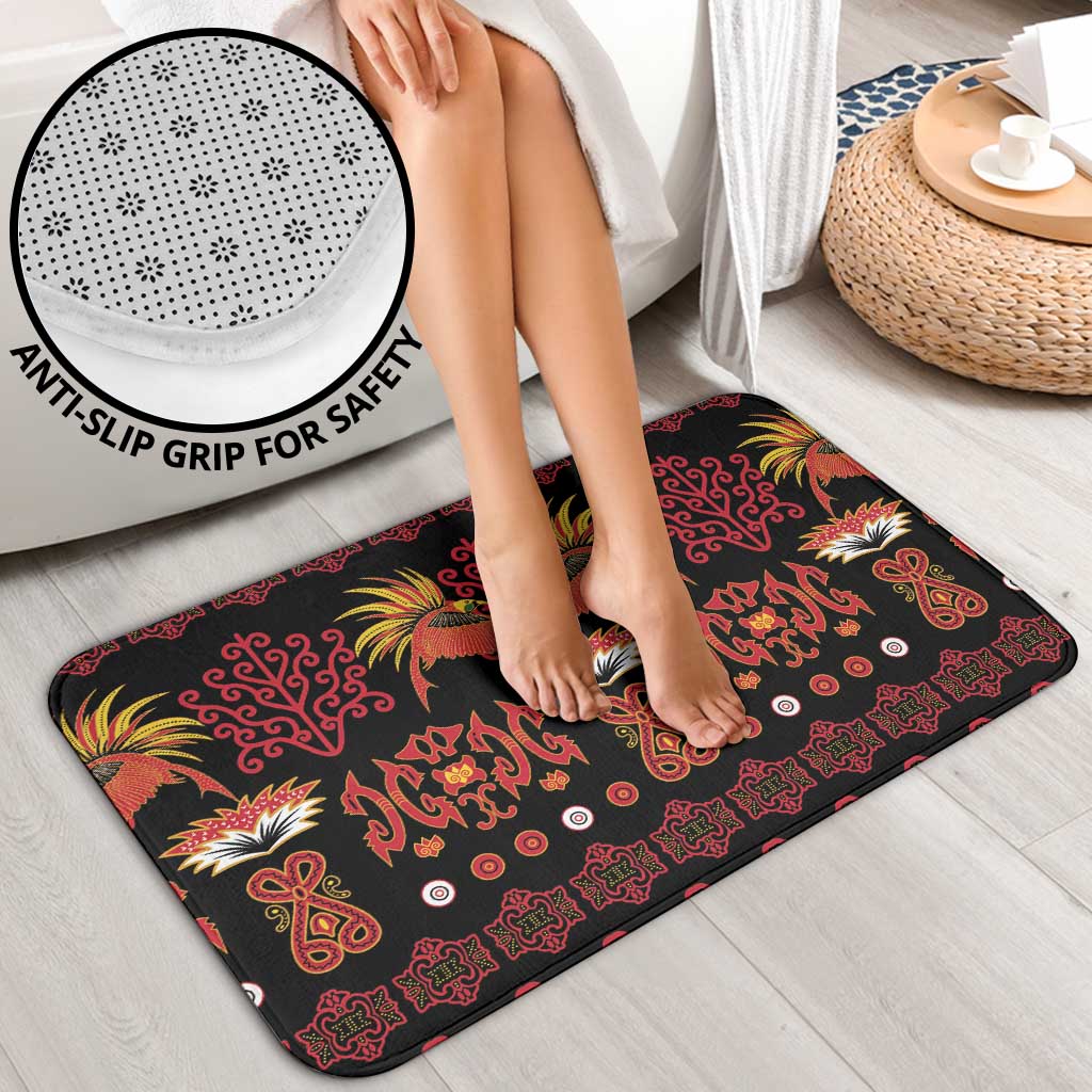 Papua Batik Motif Bathroom Set Papua Spirit Black Version - Polynesian Pride
