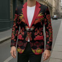 Papua Batik Motif Blazer Papua Spirit Black Version LT05 - Polynesian Pride