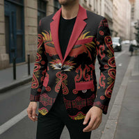 Papua Batik Motif Blazer Papua Spirit Black Version LT05 - Polynesian Pride