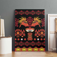 Papua Batik Motif Canvas Wall Art Papua Spirit Black Version LT05 - Polynesian Pride