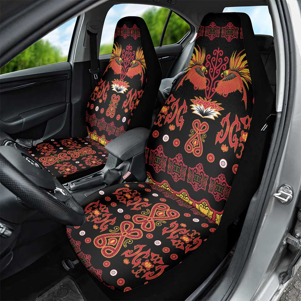 Papua Batik Motif Car Seat Cover Papua Spirit Black Version - Polynesian Pride