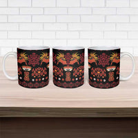 Papua Batik Motif Ceramic Mug Papua Spirit Black Version LT05 - Polynesian Pride