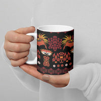 Papua Batik Motif Ceramic Mug Papua Spirit Black Version LT05 - Polynesian Pride