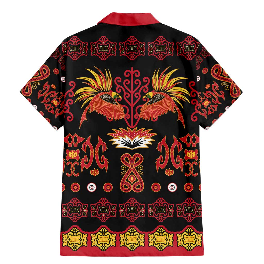 Papua Batik Motif Family Matching Mermaid Dress and Hawaiian Shirt Papua Spirit Black Version - Polynesian Pride