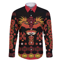 Papua Batik Motif Family Matching Mermaid Dress and Hawaiian Shirt Papua Spirit Black Version - Polynesian Pride