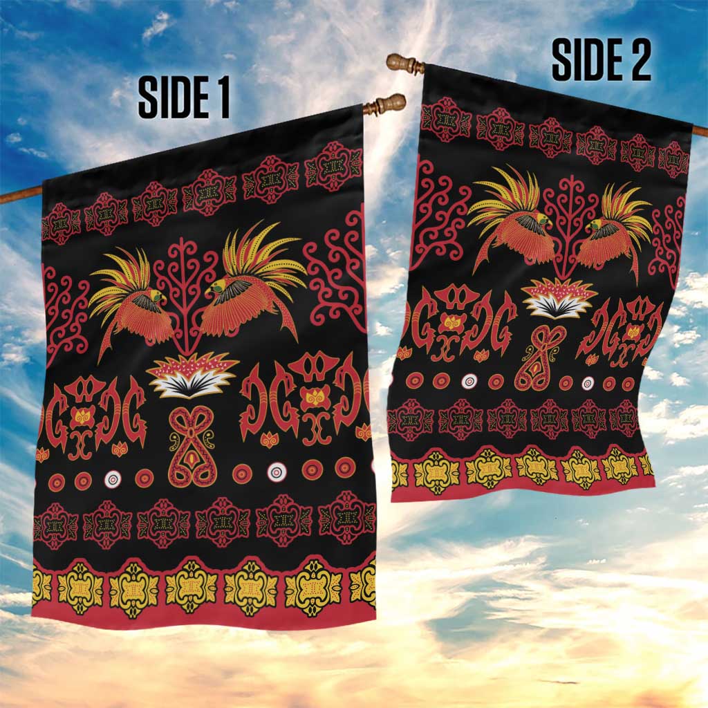 Papua Batik Motif Garden Flag Papua Spirit Black Version - Polynesian Pride