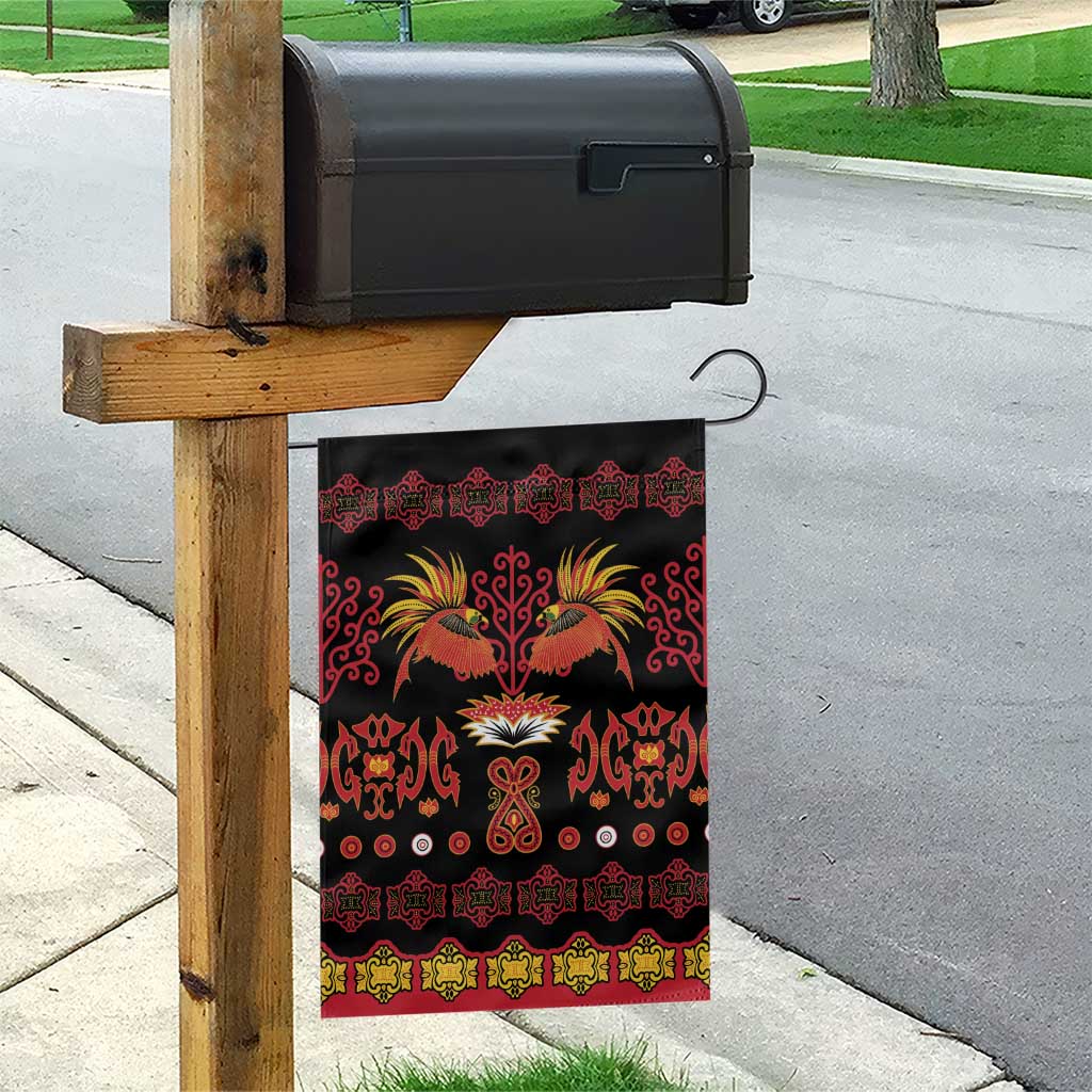 Papua Batik Motif Garden Flag Papua Spirit Black Version - Polynesian Pride
