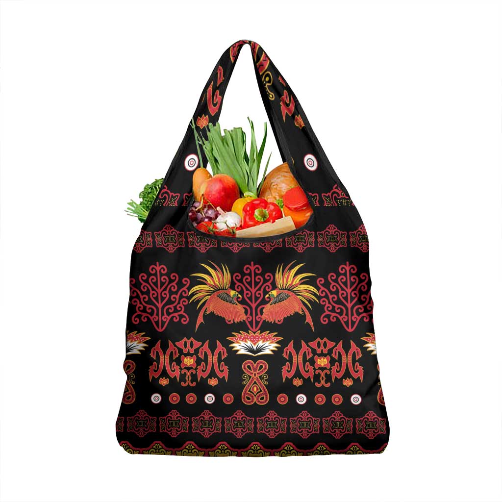Papua Batik Motif Grocery Bag Papua Spirit Black Version LT05 1-pack One Size Black - Polynesian Pride