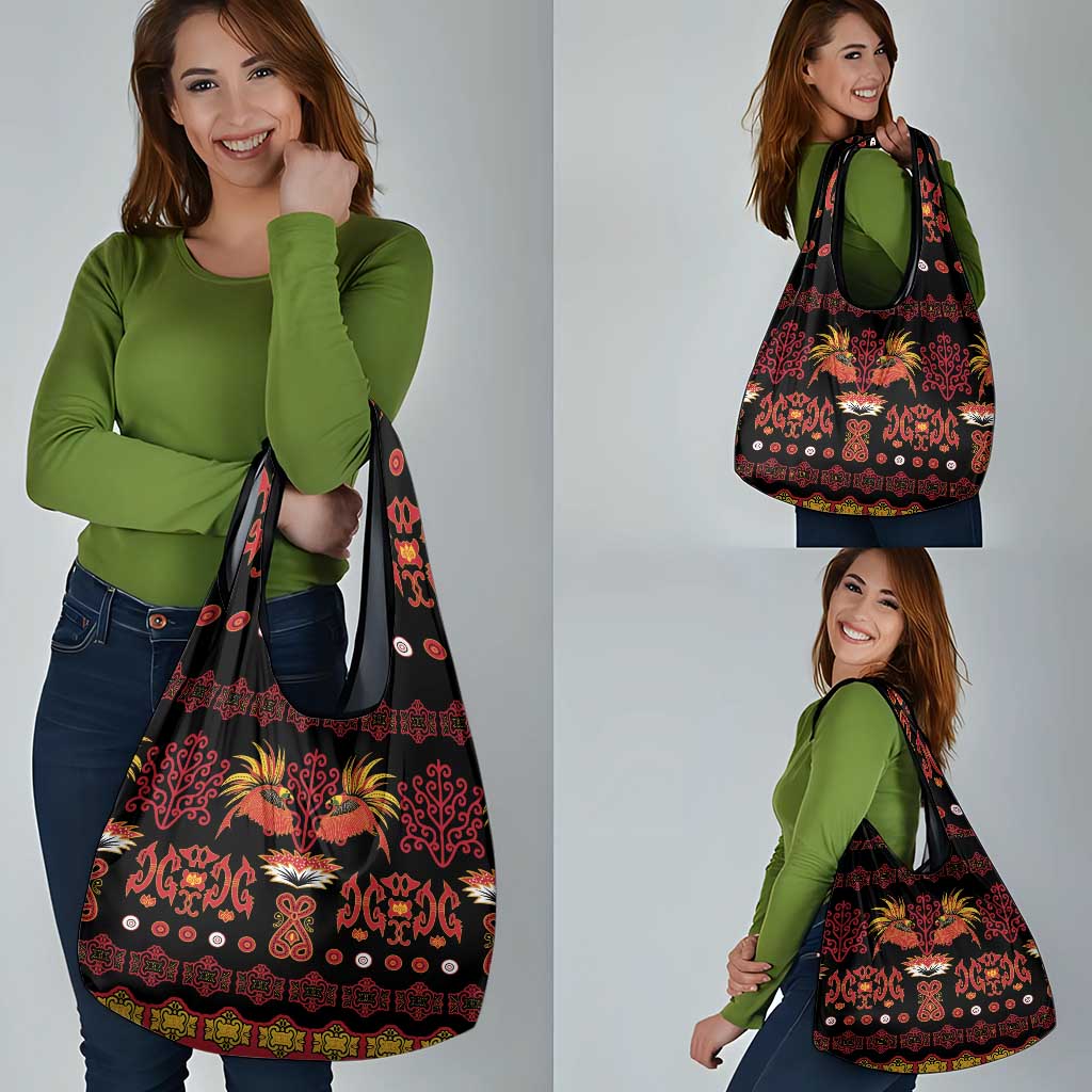 Papua Batik Motif Grocery Bag Papua Spirit Black Version - Polynesian Pride