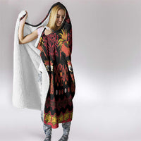 Papua Batik Motif Hooded Blanket Papua Spirit Black Version - Polynesian Pride