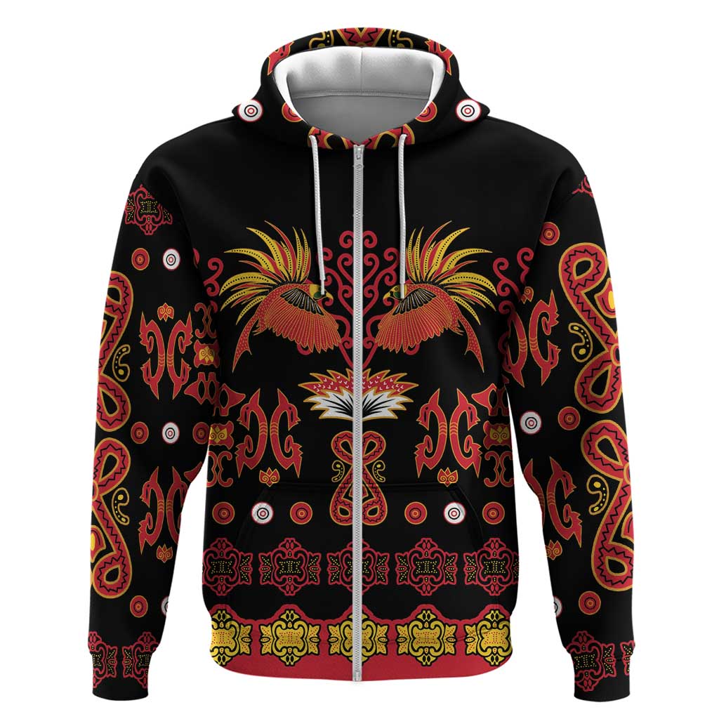 Papua Batik Motif Hoodie Papua Spirit Black Version - Polynesian Pride