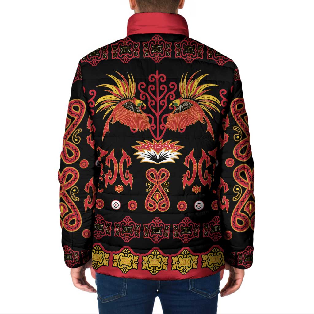 Papua Batik Motif Padded Jacket Papua Spirit Black Version LT05 - Polynesian Pride
