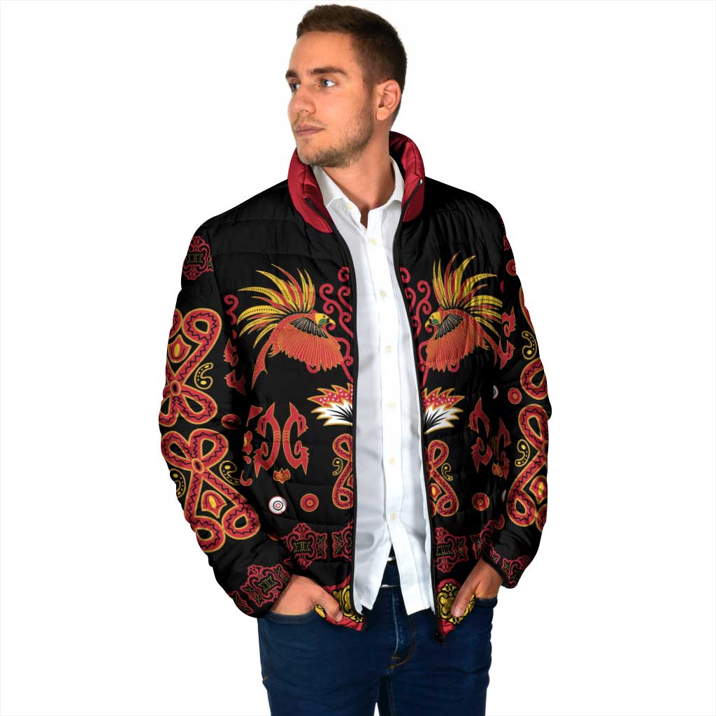 Papua Batik Motif Padded Jacket Papua Spirit Black Version LT05 - Polynesian Pride