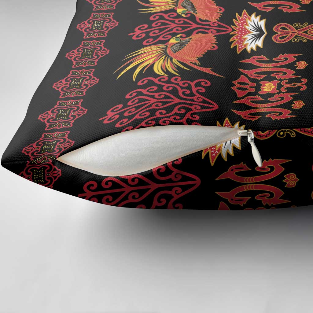 Papua Batik Motif Pillow Cover Papua Spirit Black Version - Polynesian Pride
