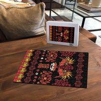 Papua Batik Motif Puzzle Papua Spirit Black Version - Polynesian Pride