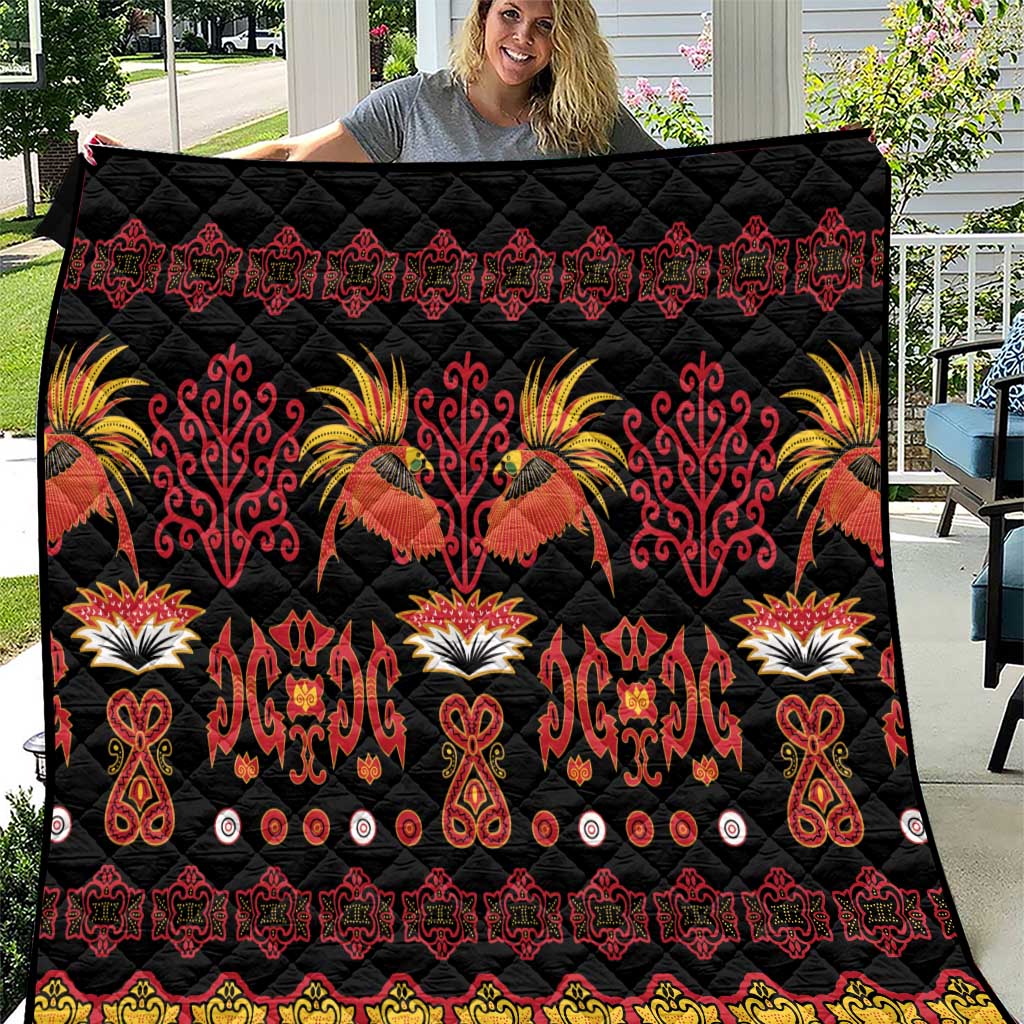 Papua Batik Motif Quilt Papua Spirit Black Version - Polynesian Pride