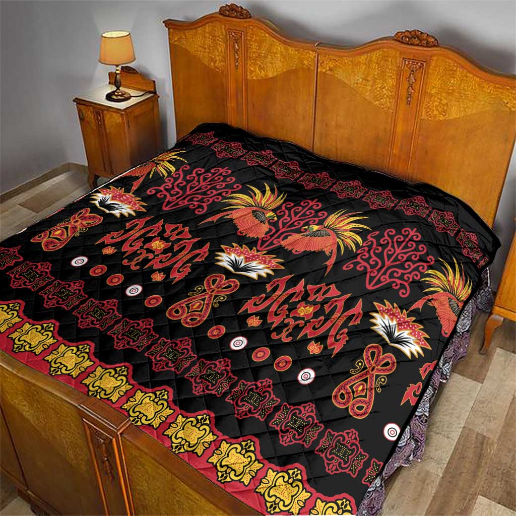 Papua Batik Motif Quilt Papua Spirit Black Version - Polynesian Pride