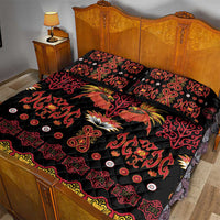 Papua Batik Motif Quilt Bed Set Papua Spirit Black Version - Polynesian Pride