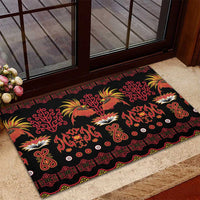 Papua Batik Motif Rubber Doormat Papua Spirit Black Version LT05 - Polynesian Pride