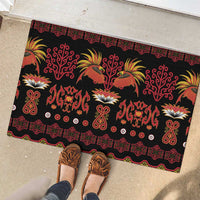 Papua Batik Motif Rubber Doormat Papua Spirit Black Version LT05 - Polynesian Pride