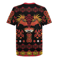 Papua Batik Motif Rugby Jersey Papua Spirit Black Version - Polynesian Pride