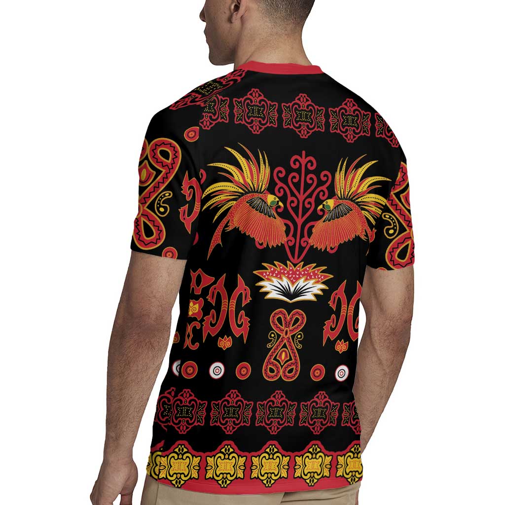 Papua Batik Motif Rugby Jersey Papua Spirit Black Version - Polynesian Pride